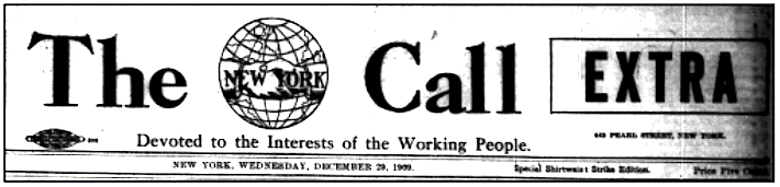 New York Call Extra Uprising Edition, p1, Dec 29, 1909