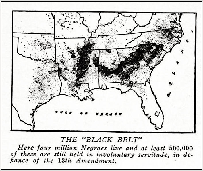 WNF Elaine Massacre, Black Belt Map, The Crisis p57, Dec 1919
