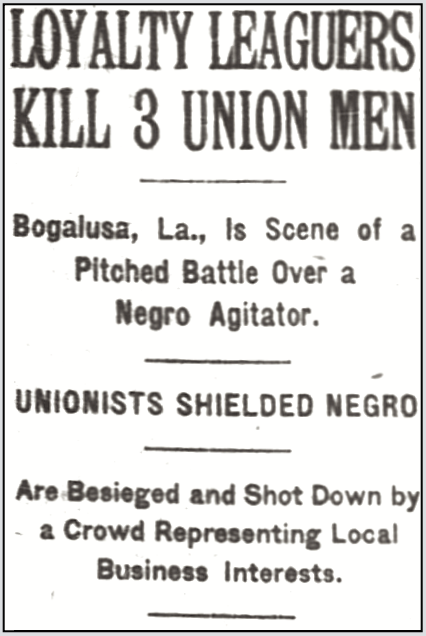 Bogalusa Massacre, NYT p1, Nov 23, 1919
