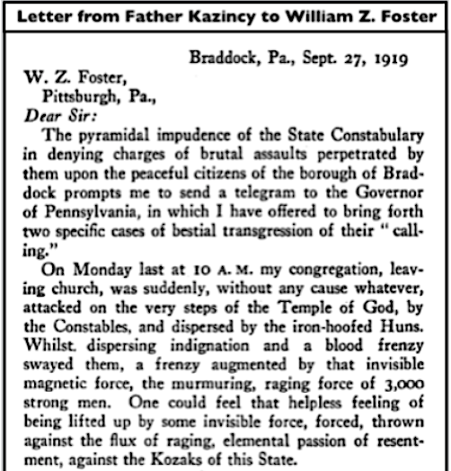 Father Kazincy to WZF Sept1919, D1, GSS p121, 1920
