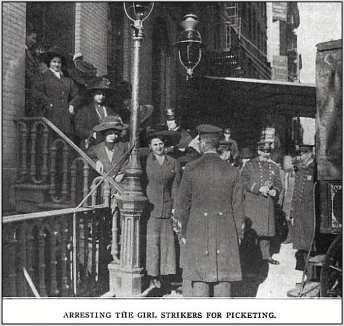 NYC Uprising, Arrest of Shirtwaist Pickets, ISR p622, Jan 1910