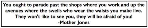 Quote Mother Jones, Parade past swells who wear waists, Speech Dec 9, NY Cl p2, Dec 10, 1909