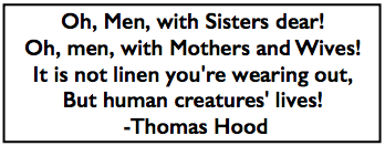 Quote Thomas Hood, Song of the Shirt, London 1843