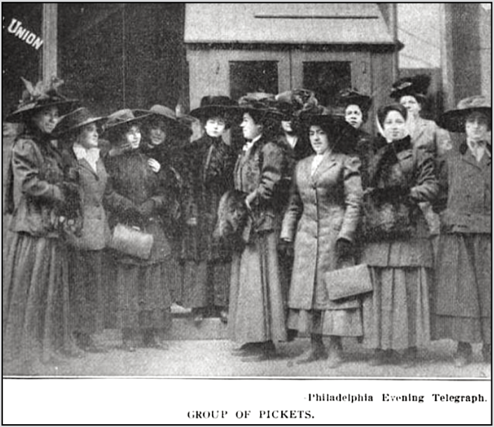 Philly Shirtwaist Strike, Pickets, ISR p675, Feb 1910