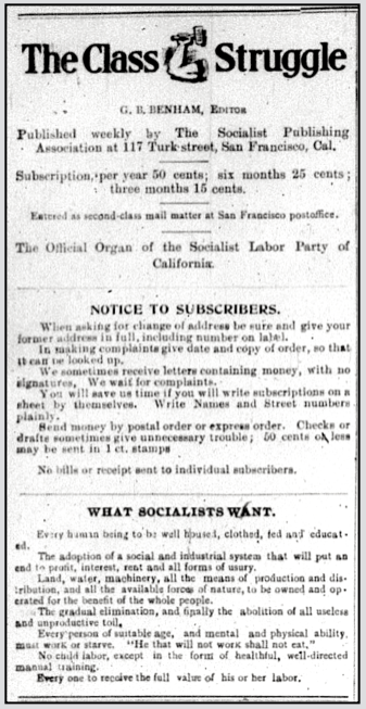 Class Struggle Ns p2, SLP of CA, ed Benham, Mar 17, 1900