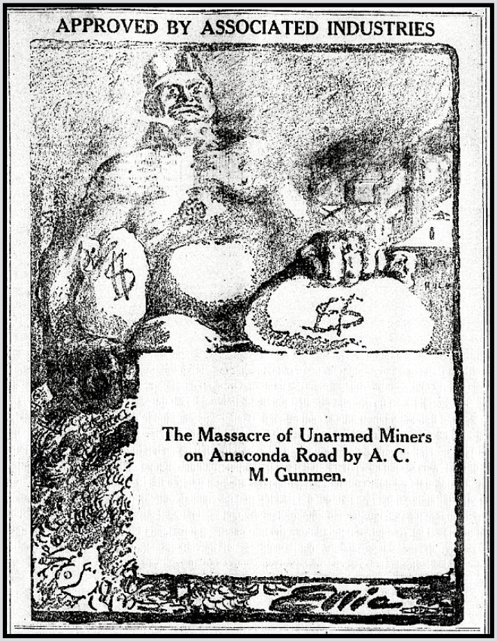 ACM Massacre Butte, Cartoon by Ellia, BDB p3, Apr 28, 1920