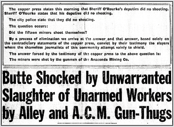 ACM Massacre, Butte Shocked by Slaughter, BDB p1, Apr 22, 1920