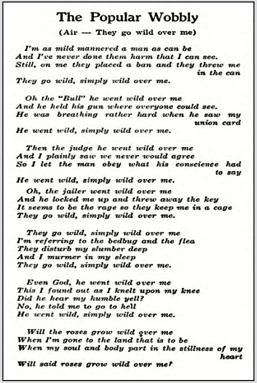 IWW, Popular Wobbly Wild Over Me, OBU p28, Apr 1920
