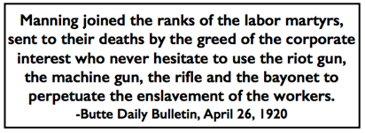Quote re IWW Martyr Manning ACM Massacre, BDB p1, Apr 26, 1920
