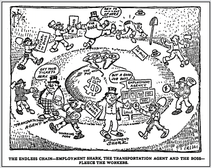 Employment Shark, Endless Chain, IW p1, May 14, 1910