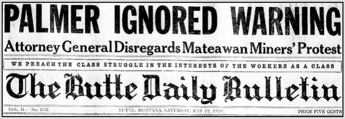 Matewan, Palmer Ignored, BDB p1, May 22, 1920