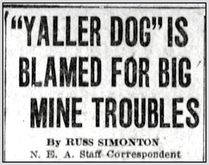 Matewan, Yaller Dog by R Simonton, Hbrg PA Eve Ns p17, May 24, 1920