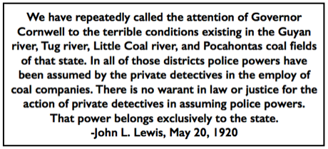 Quote JLL re Matewan, WVgn p1, May 20, 1920