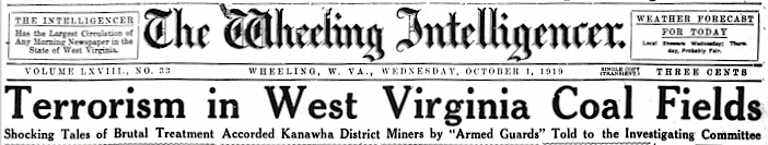 WV Coal Fields Gunthug Terror, Wlg Int p1, Oct 1, 1919