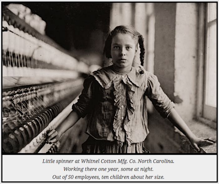 Child Labor ed, L Hine, Spinner, Whitnel Cotton Mill, NC, Dec 1908