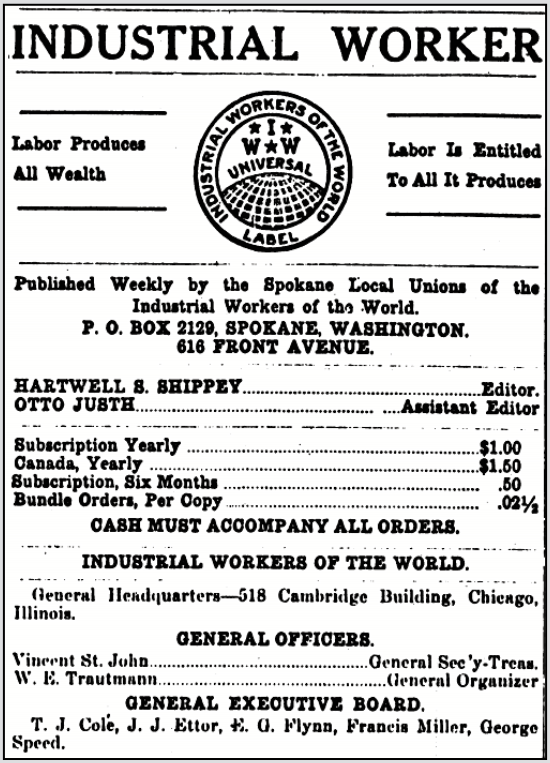 IWW, Editor Shippey, GEB, IW p2, June 11, 1910