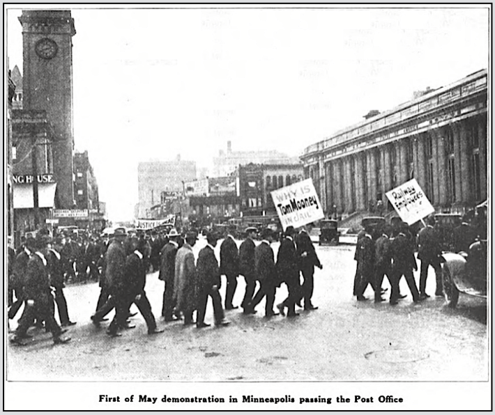 May Day in Mpl Demo at Post Office, OBU p61, June 1920