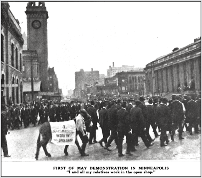 May Day in Mpl re Open Shop, OBU p7, June 1920