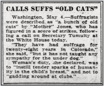 Mother Jones v Suffragists, Topeka St Jr p3, May 4, 1920