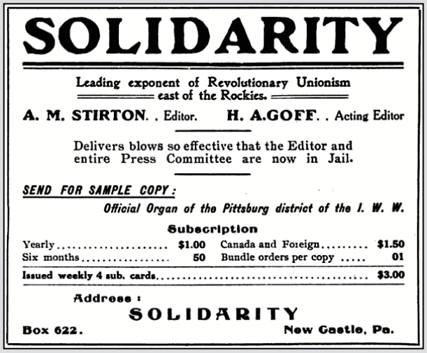 Solidarity Ns, AD, Eds Stirton n Goff, ISR p1134, June 1910