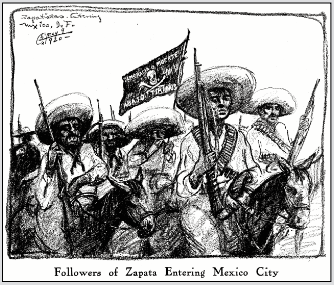 Mex Rev, Zapatistas Mexico City, Liberator p5, July 1920