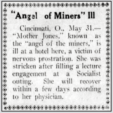 Mother Jones Ill, Coshocton OH Tb p1, June 1, 1910
