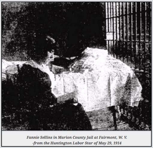 Fannie Sellins in Jail, crpd, Hgtn WV Lbr Str p1, May 22, 1914