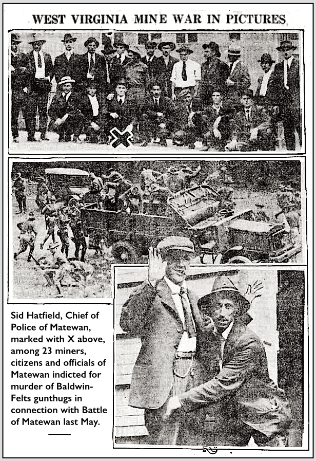 Mingo County UMW, Sid Hatfield n 22 Indicted,   -Bismarck Tb p2, Sept 13, 1920