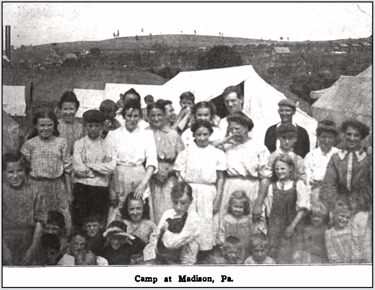 PA Miners Strike, Camp at Madison, ISR p143, Sept 1910