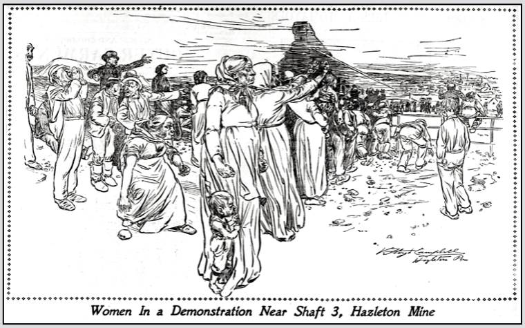 PA Strike, Women in Demonstration Hazleton Mine, Phl Iq p6, Sept 23, 1900