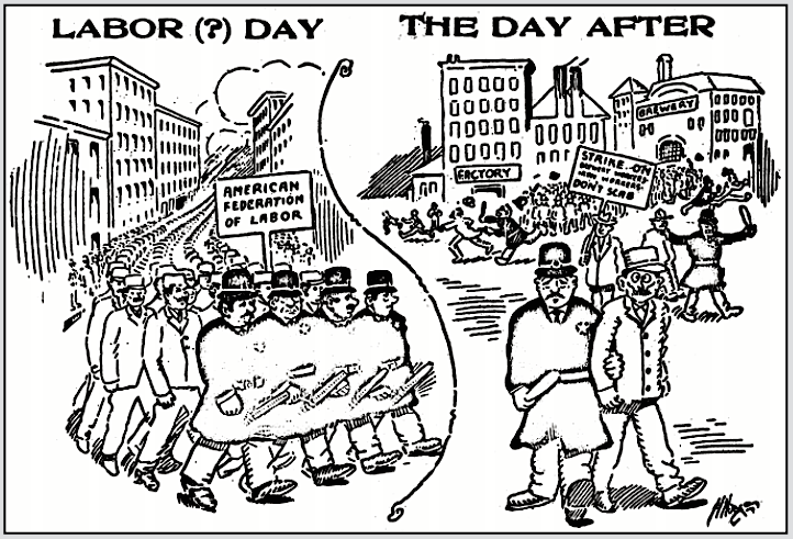 Police AFL, Labor Day, Day After, IW p1, Sept 10, 1910