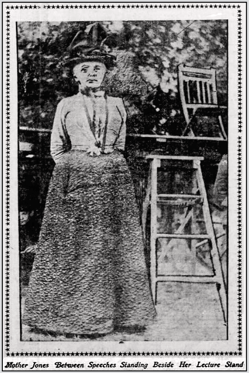 Mother Jones, at Her Lecture Stand, Phl Iq p1, Sept 24, 1900