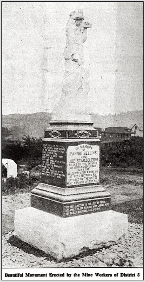 Sellins n Starzeleski Monument, UMWJ p9, Oct 1, 1920