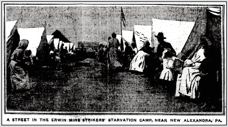 PA Miners Strike, Starvation Camp, LW p1, Oct 1, 1910