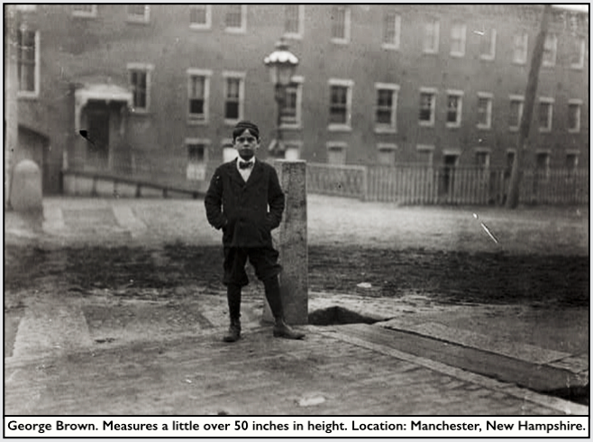 Child Labor Lewis Hine, Little George Brown, Manchester NH, May 1909, LOC