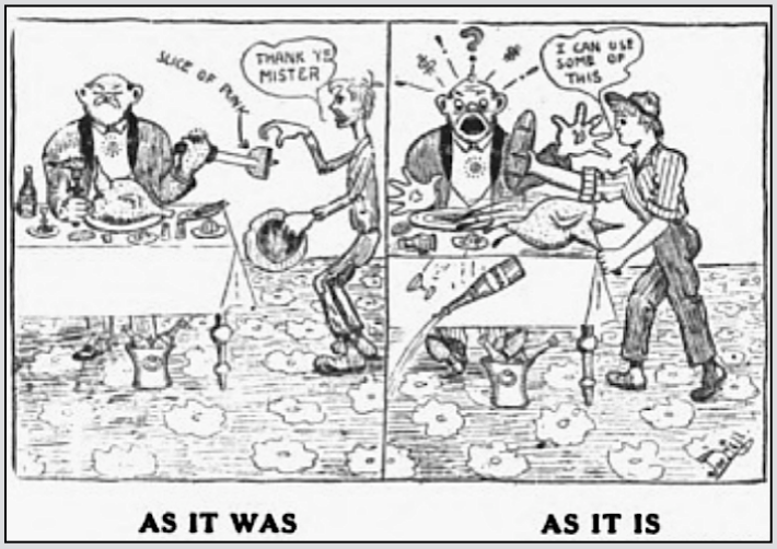 Joe Hill Cartoon, As It Was n As It Is, OBU Mly p60, Nov 1920