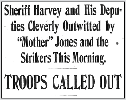 Lattimer Shf Mother Jones PA Anthracite Strike, Scranton Tx p1, Oct 6, 1900