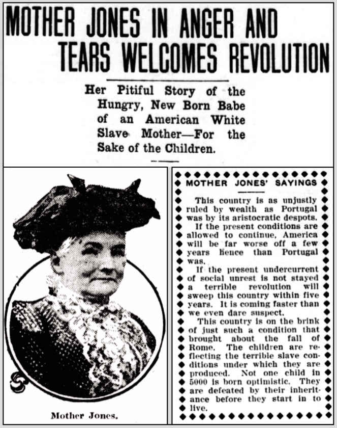 Mother Jones Anger n Tears, Spk Prs p9, Tcma Tx p7, Oct 24, 1910