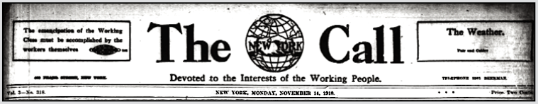 NY Call Masthead, p1, Nov 14, 1910