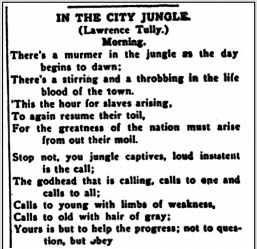 POEM City Jungle by L Tully Morning, IW p2, Nov 2, 1910