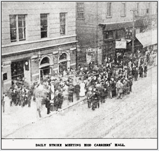 Chg Garment Workers Strike, Hod Carriers Hall, ISR p357, Dec 1910
