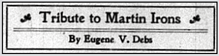 EVD, Tribute to Martin Irons, SDH p2, Dec 15, 1900