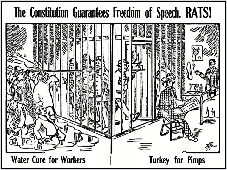 IWW Fresno FSF, Jail Workers v Pimps, IW p1, Dec 8, 1910