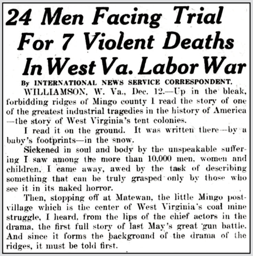 Mingo Co WV, 24 Face Trial, WDC Tx p12, Dec 12, 1920