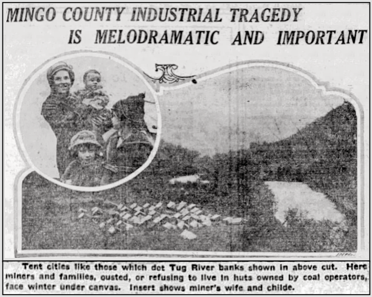 Mingo County WV, Miners Wife Children Tent Colony, Lxgtn KY Hld p11, Dec 12, 1920