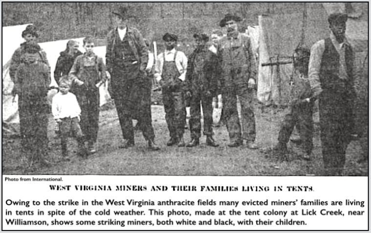 Mingo County WV, Strikers n Families Lick Creek Tent Colony, Lt Dg p16, Dec 18, 1920