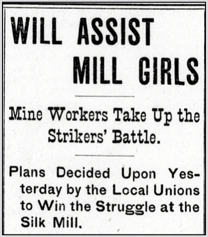 Mother Jones n Silk Mill Girls, Freeland PA Tb p1, Nov 19, 1900