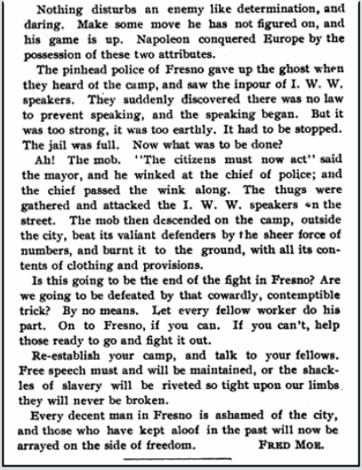 Fresno FSF Mob two, The Agitator p4, Jan 1, 1911