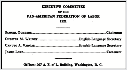 PAFL Ex Com, Congress Jan 10 to 18, 1921