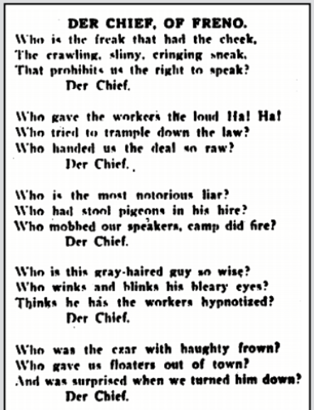 Der Chief by Joe Hill Detail 1, IW p3, Feb 2, 1911